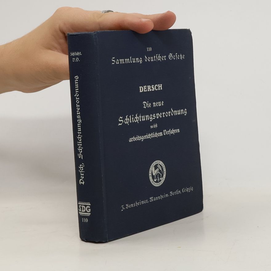 Hermann Dersch Die neue Schlichtungsverordnung