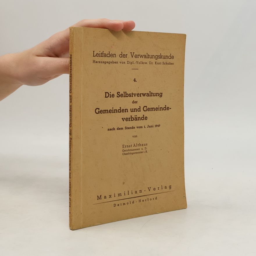 Ernst Althaus Die Selbstverwaltung der Gemeiden und Gemeindeverbbände
