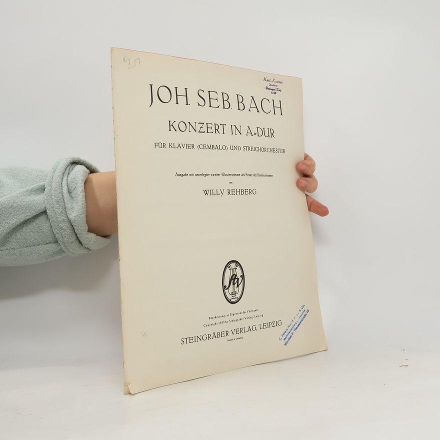 Willy Rehberg Konzert in A-Dur für Klavier (Cembalo) und Streichorchester