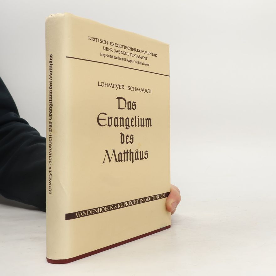 Ernst Lohmeyer Das Evangelium des Markus