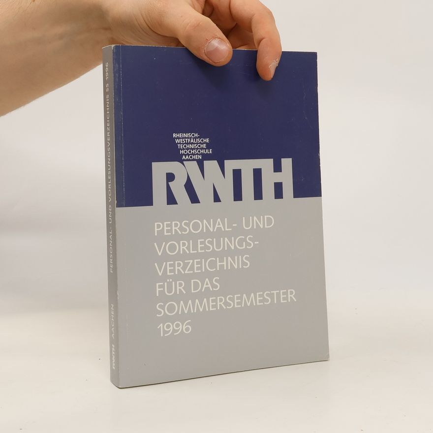 Autorenkollektiv Personal- und Vorlesungsverzeichnis Sommersemester 1996