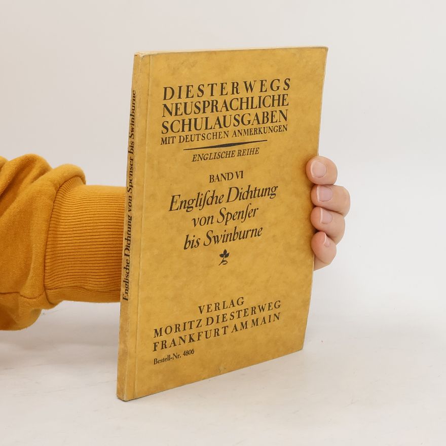 M. Hafenclever Englische Dichtung von Spenser bis Swinburne