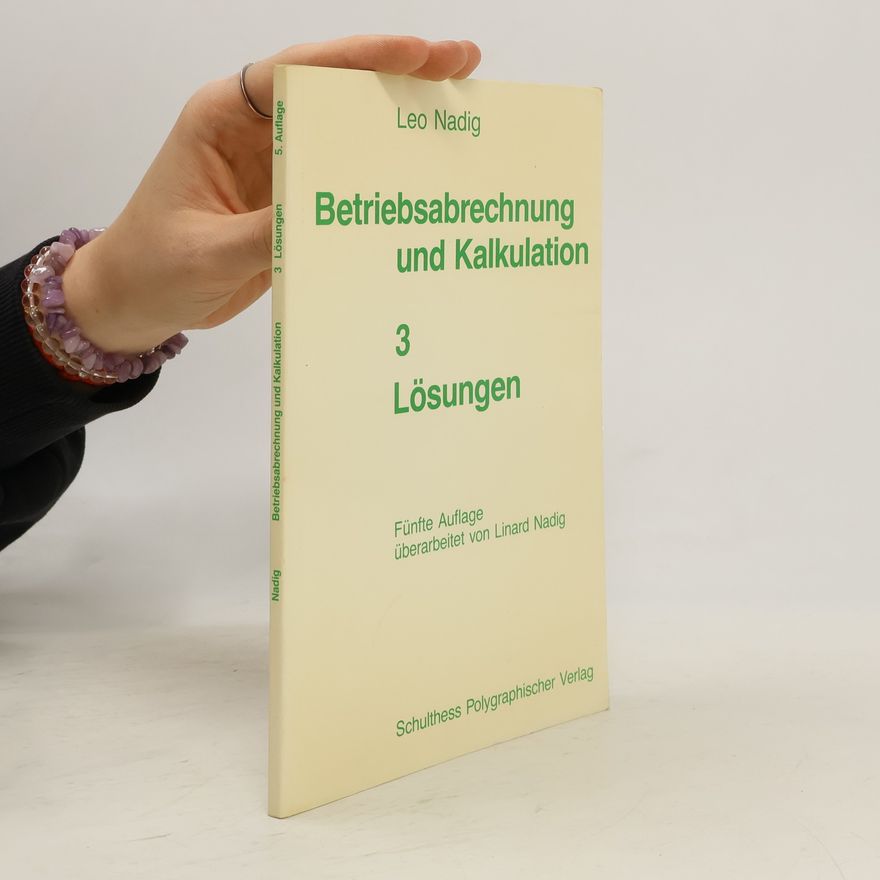 Various authors Betriebsabrechnung und Kalkulation