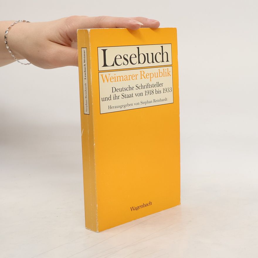 Stephan Reinhardt Lesebuch Weimarer Republik