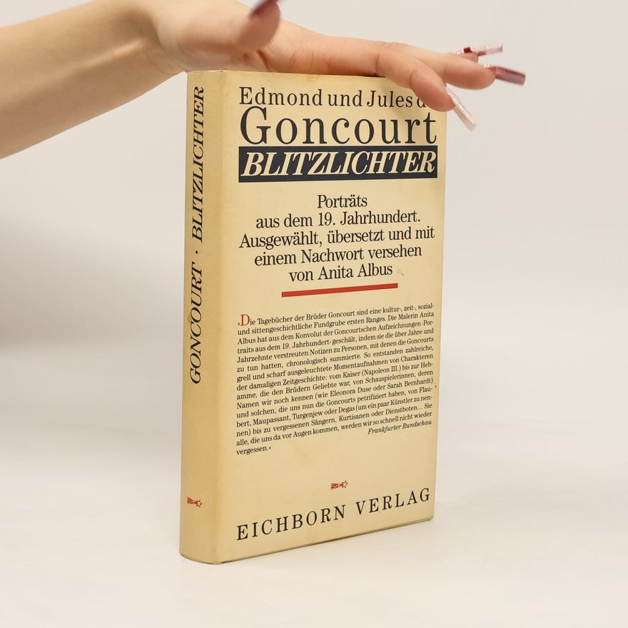 Jules De Goncourt Edmond De Goncourt Goncourt Blitzlichter