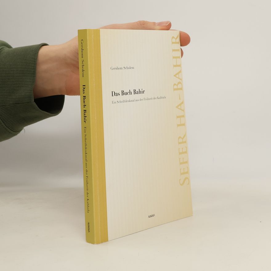 Gershom Scholem Das Buch Bahir