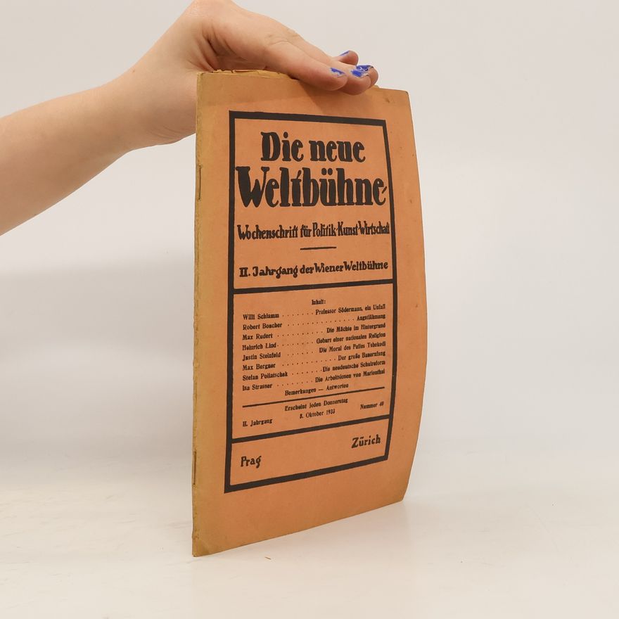 Auteurscollectief Die neue Weltbühne. Nummer 40