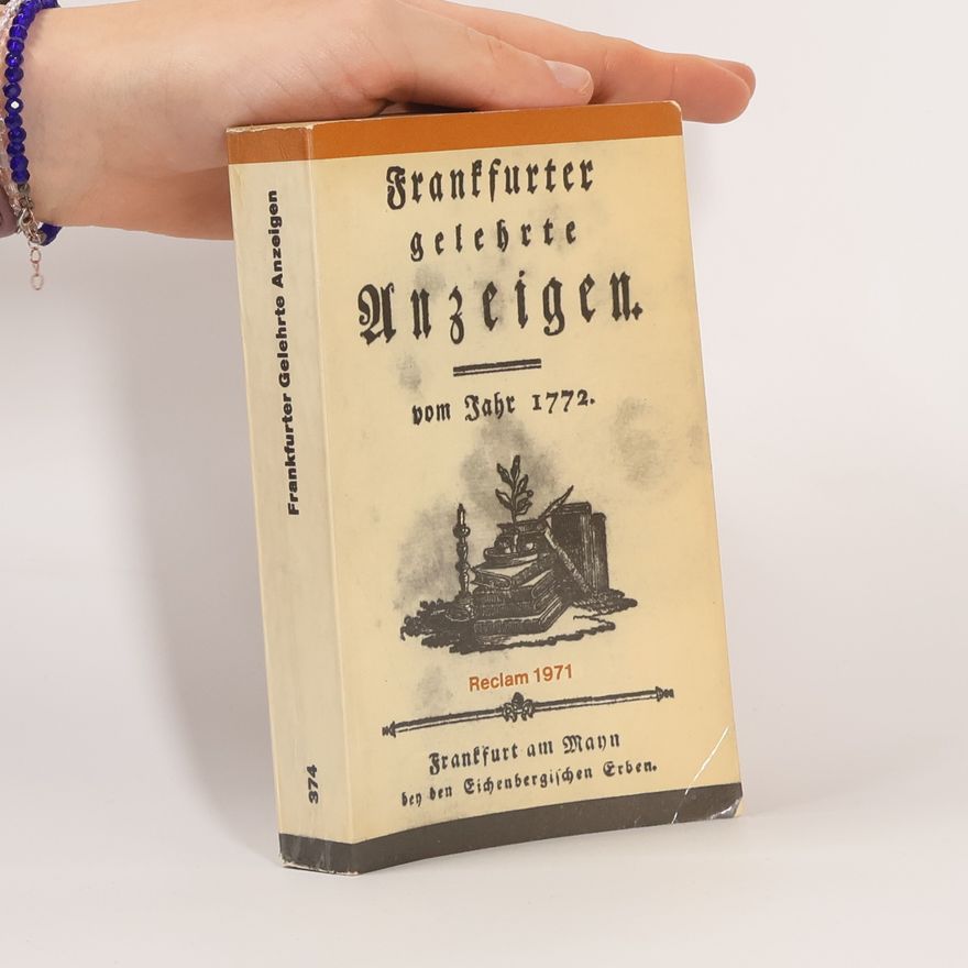 Peter M. Müller Frankfurter gelehrte Anzeigen vom Jahr 1772