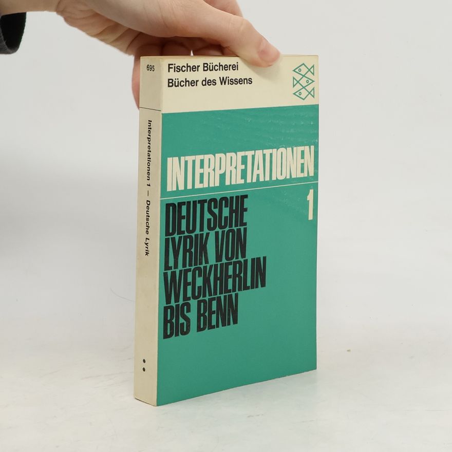 Jost Schillemeit Interpretationen. Deutsche Lyrik von Weckherlin bis Benn I.