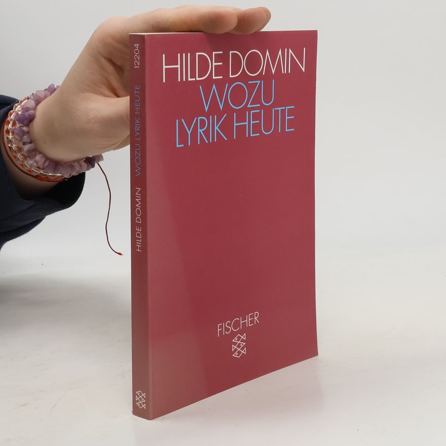 Hilde Domin Wozu Lyrik heute