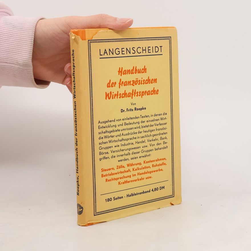 Fritz Roepke Handbuch der französischen Wirtschaftssprache