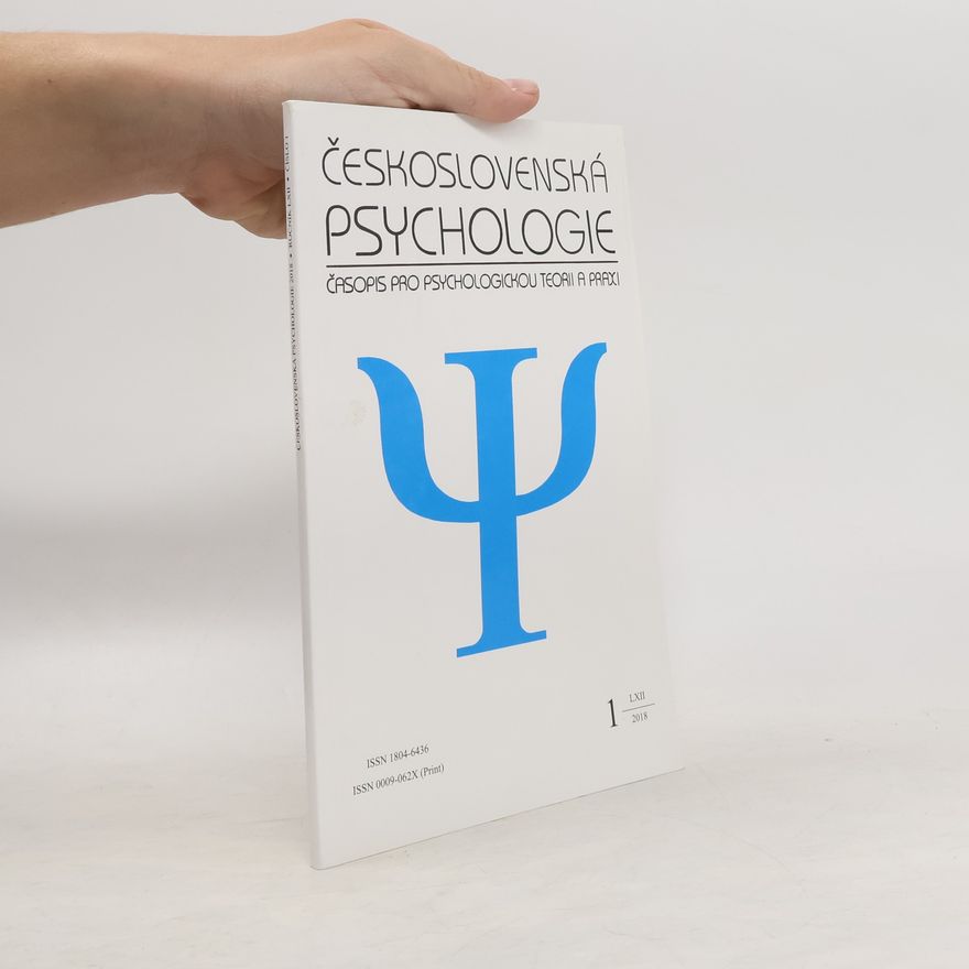 Kolektiv autorů Československá psychologie - časopis pro psychologickou teorii a praxi 1