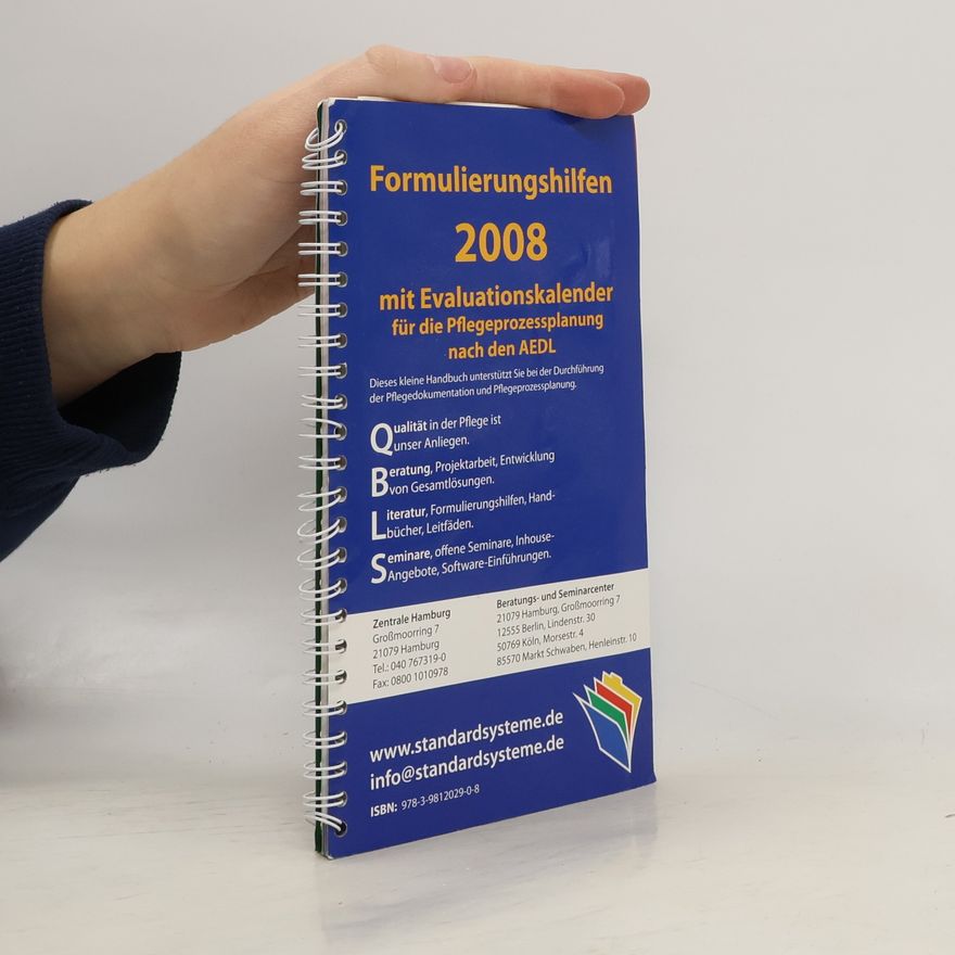 Various authors Formulierungshilfen 2008 mit Evaluationskalender für die Pflegeprozessplanung nach den AEDL