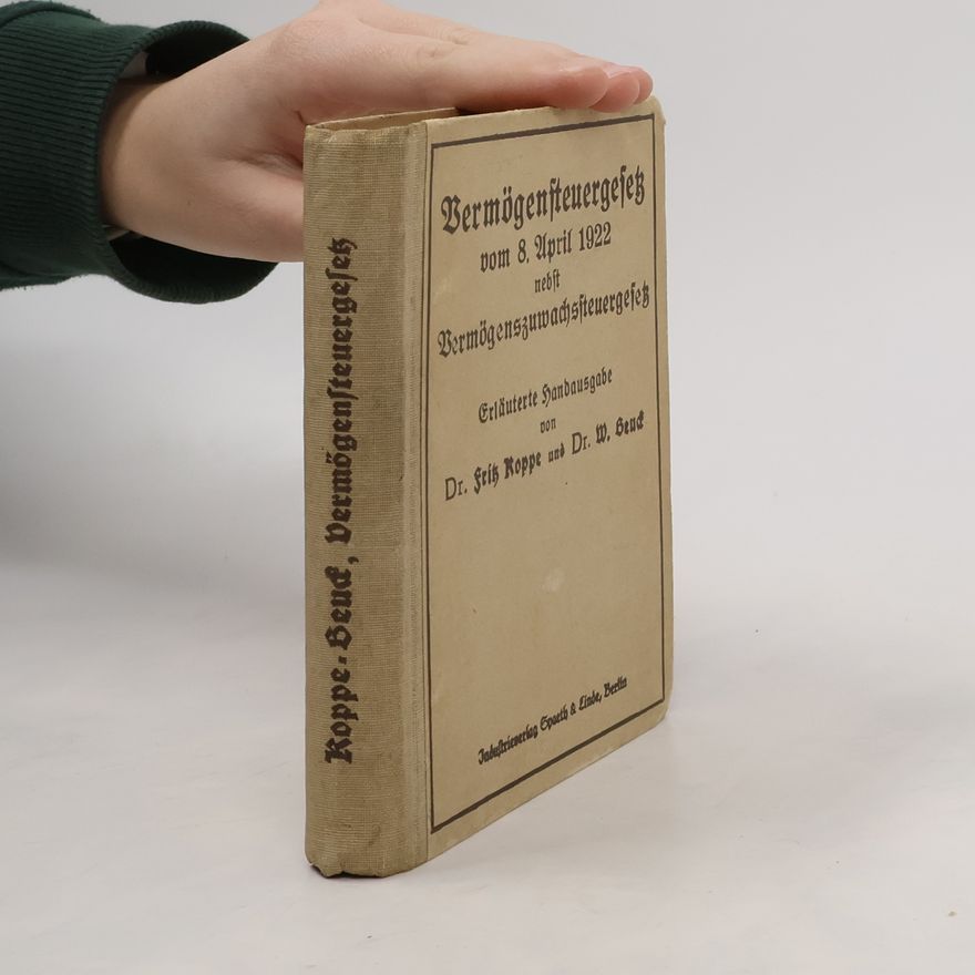 W. Beuck Vermögensteuergesetz vom 8. April 1922