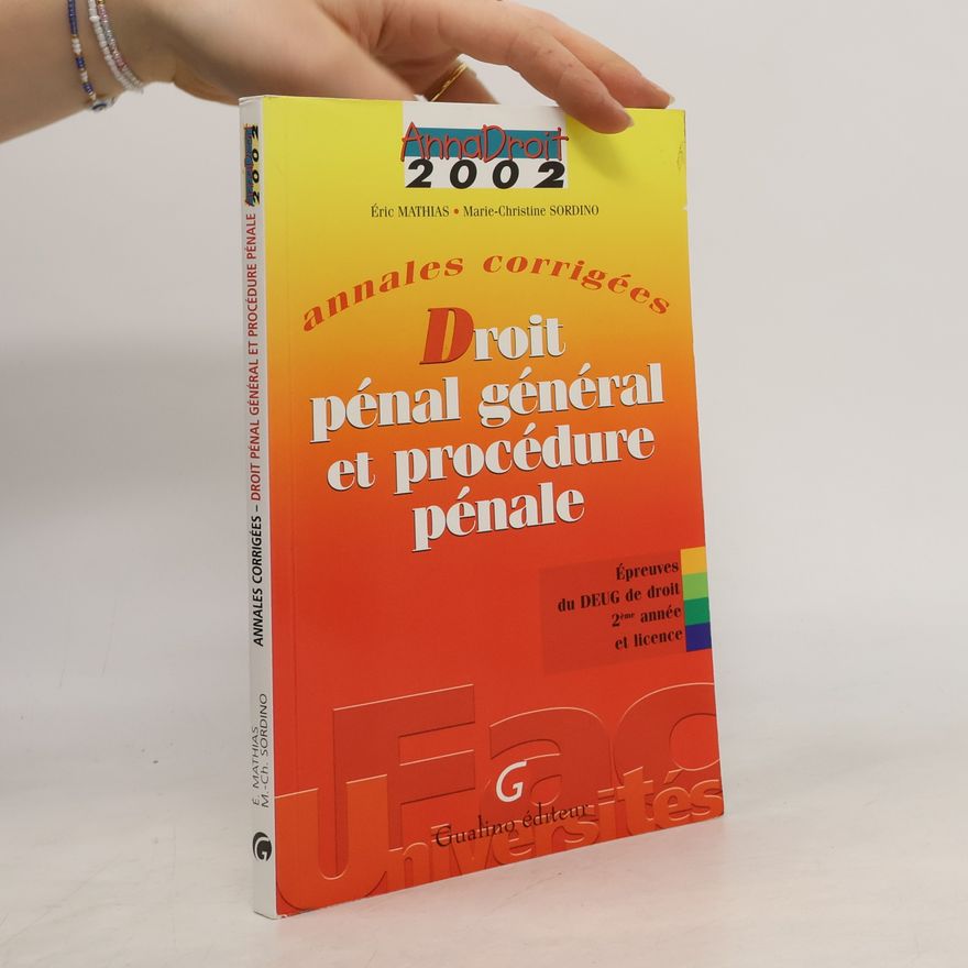 Marie-Christine Sordino AnnaDroit - 2002: Droit pénal général et procédure pénale