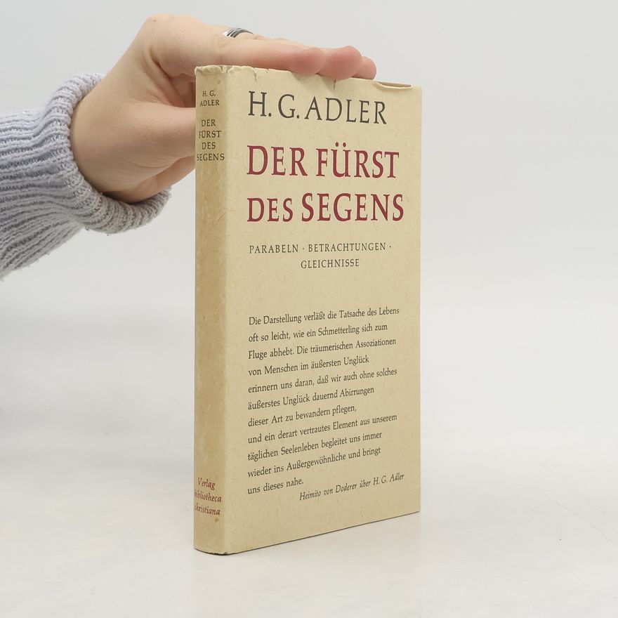 Hans Günther Adler Der Fürst des Segens