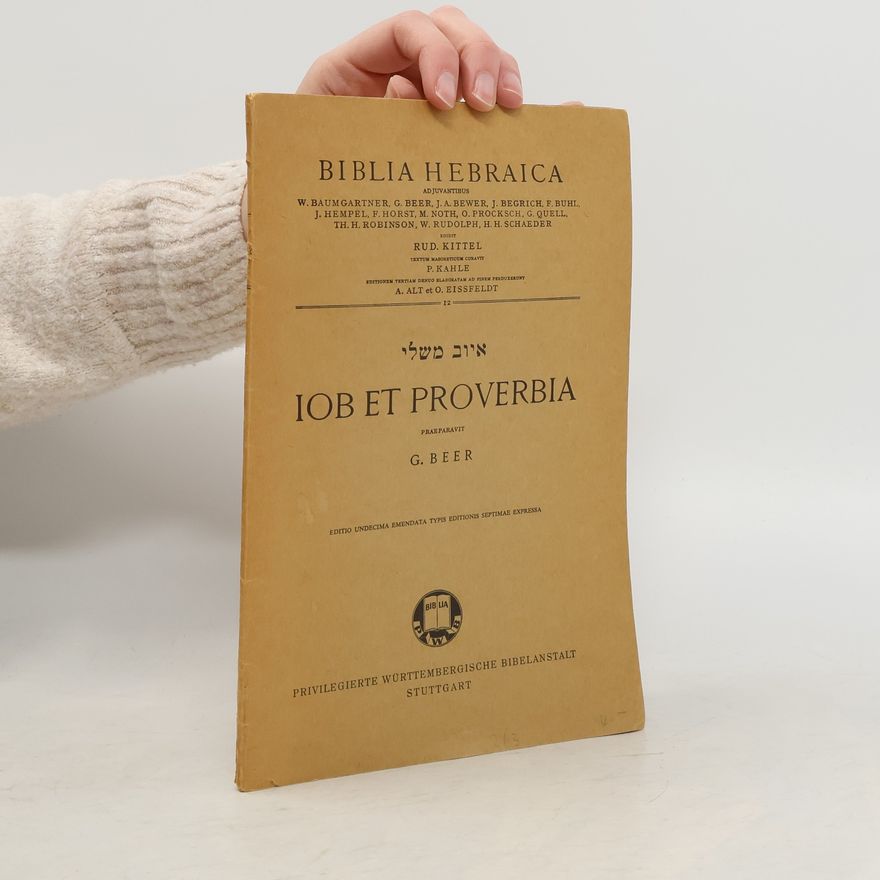 Paul Kahle Biblia Hebraica. Iob et Proverbia