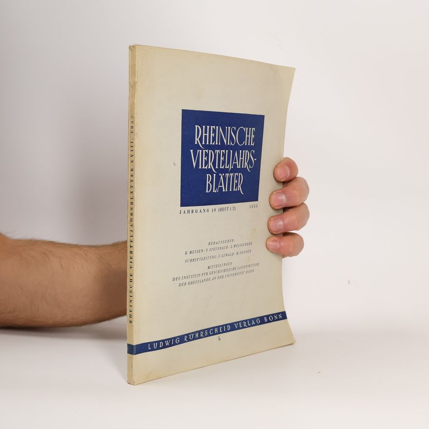 Various authors Rheinische Vierteljahrsblätter 1953. Heft 1/2