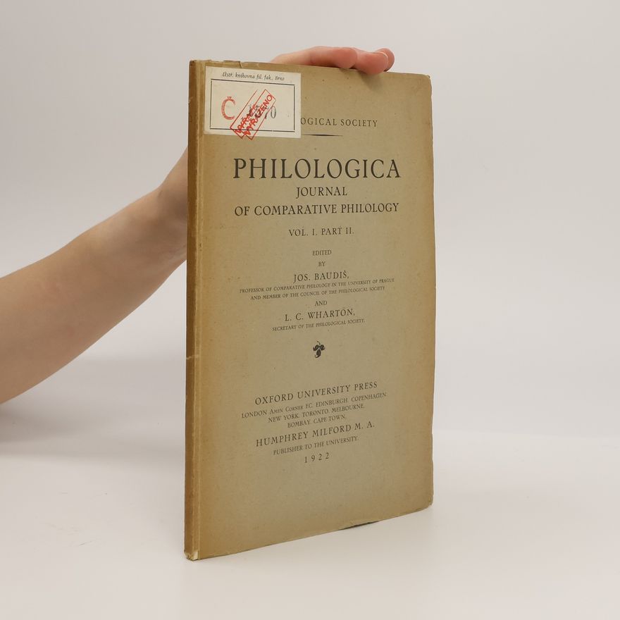 L. C. Wharton Philologica Journal of Comparative Philology Vol. I. Part II.