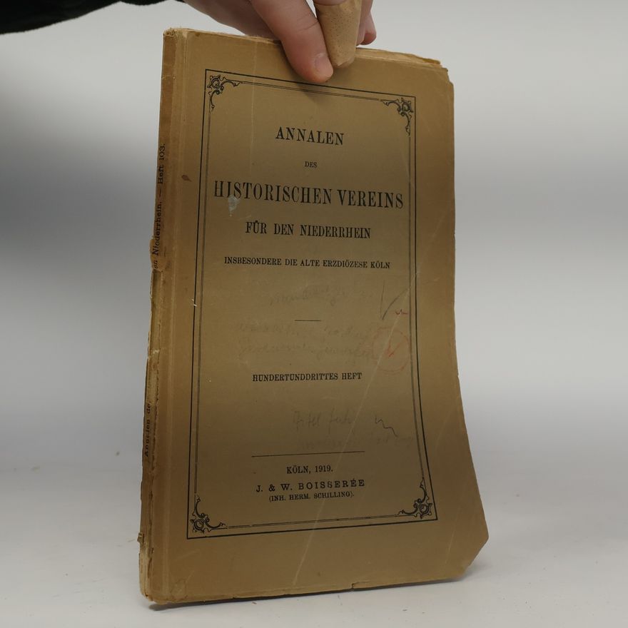 Collectif d'auteurs Annalen des historischen vereins für den niederrhein
