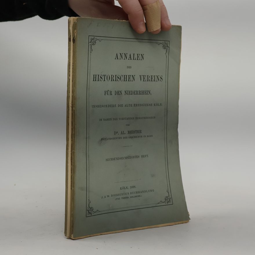 Collectif d'auteurs Annalen des Historischen Vereins für den Niederrhein,