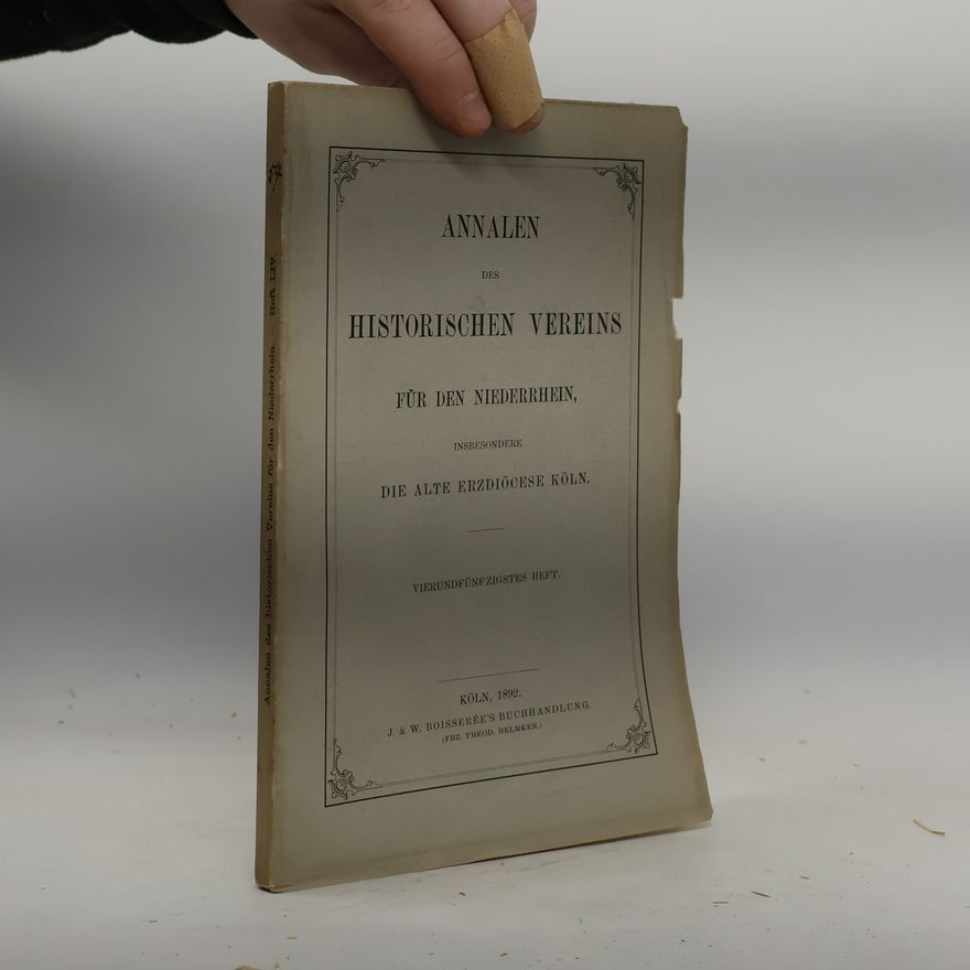 Collectif d'auteurs Annalen des historischen Vereins für den Niederrhein