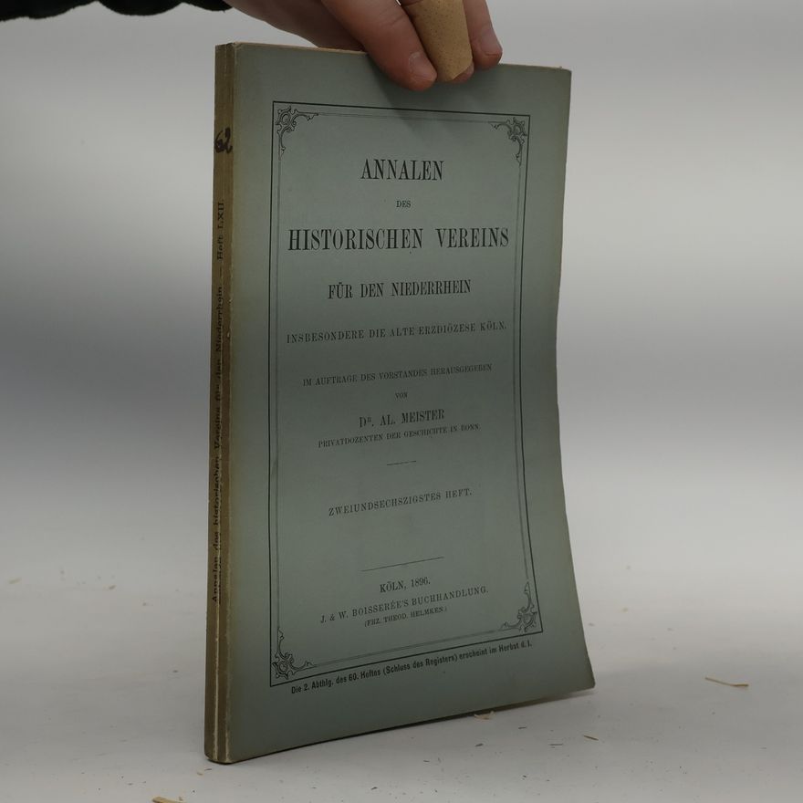 Autorenkollektiv Annalen des historischen Vereins für den Niederrhein