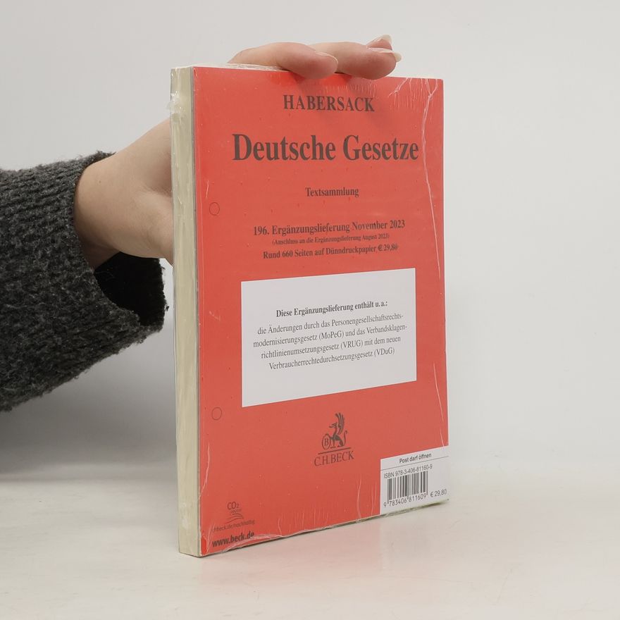 Autorenkollektiv Deutsche Gesetze 196. Ergänzungslieferung