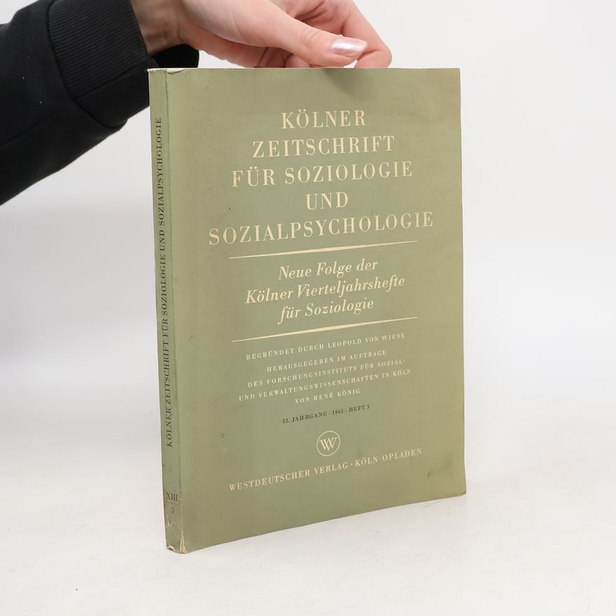 Various authors Kölner Zeitschrift für Soziologie und Sozialpsychologie 3