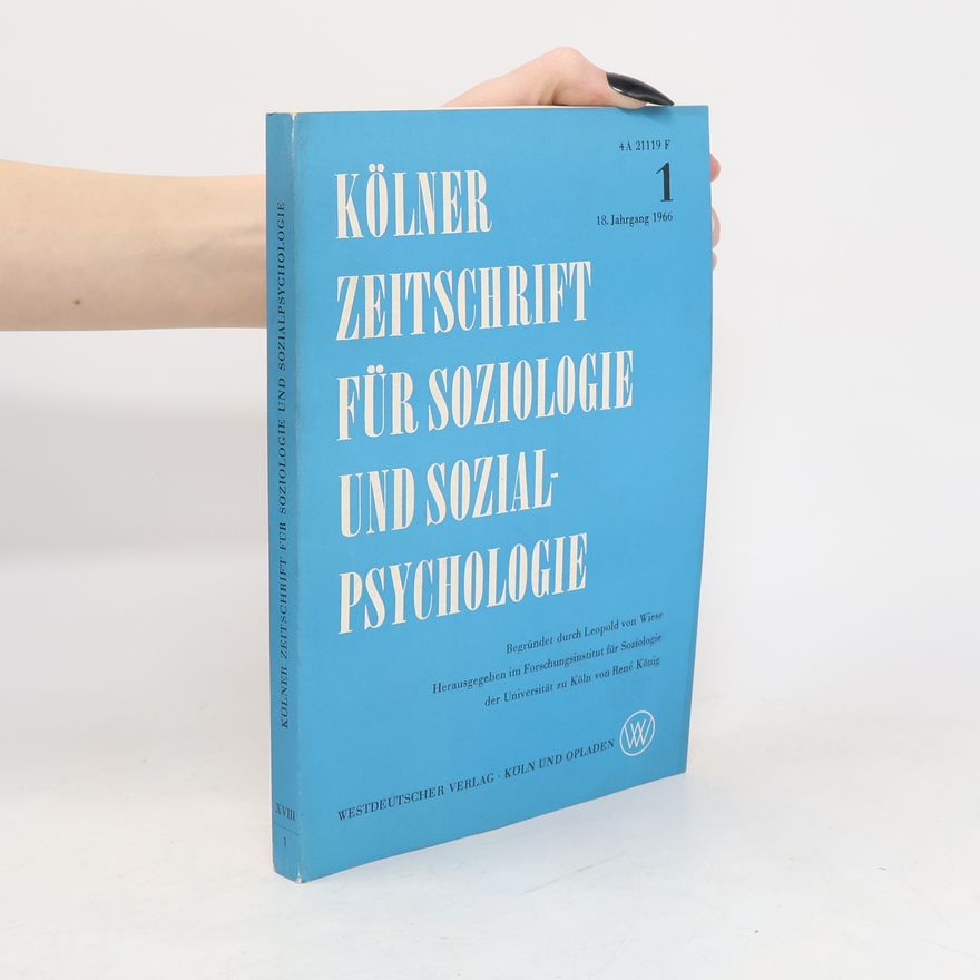 Various authors Kölner Zeitschrift für Soziologie und Sozialpsychologie 1