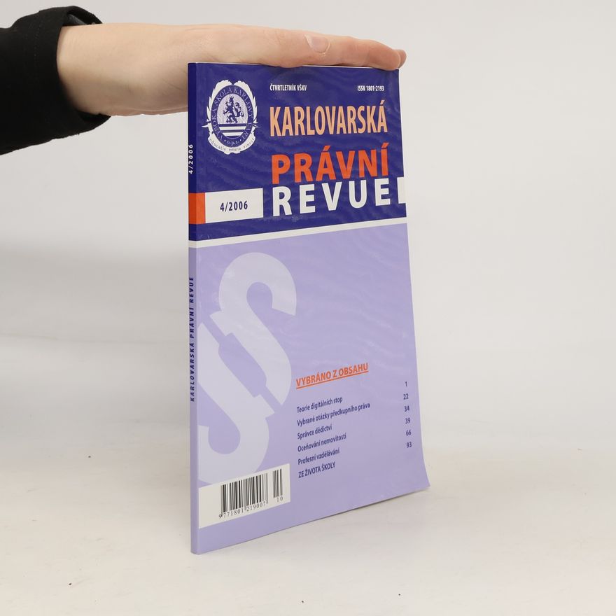 Collectif d'auteurs Karlovarská právní revue 4/2006