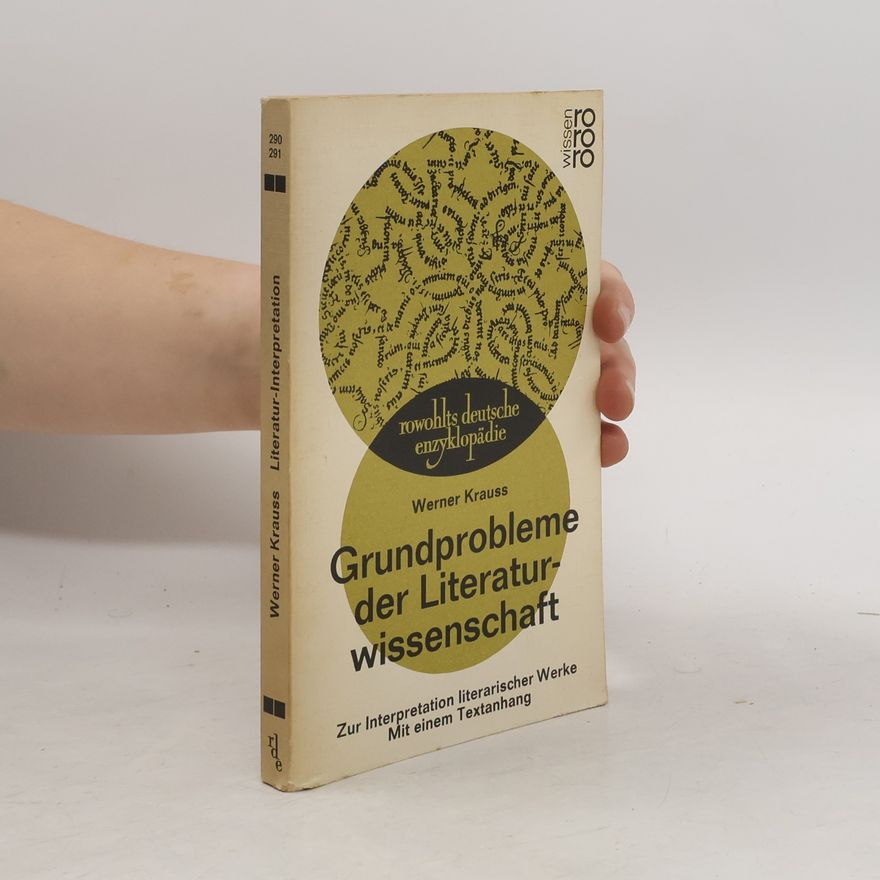 Werner Krauss Grundprobleme der Literaturwissenschaft