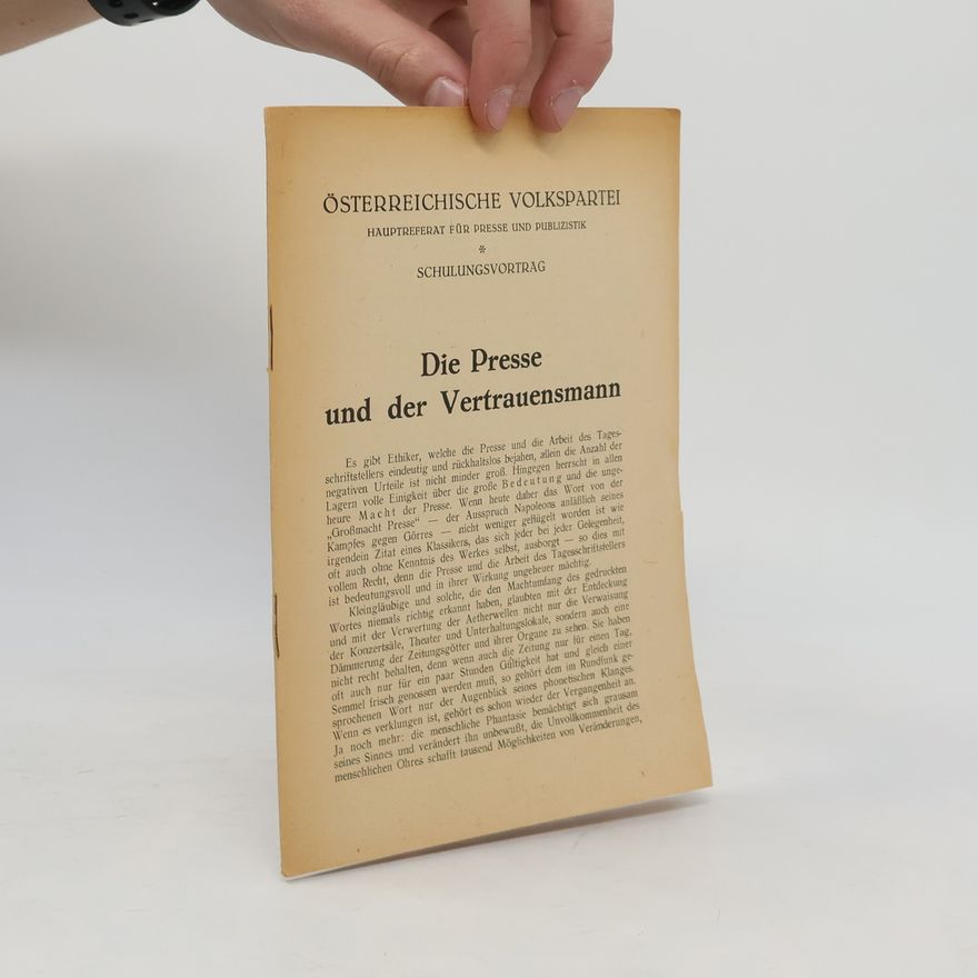 Autorenkollektiv Die Presse und der Vertrauensmann