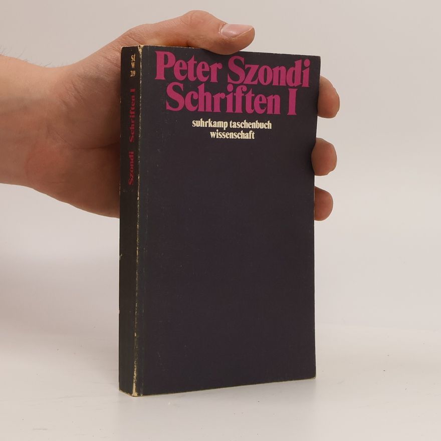 Peter Szondi Suhrkamp Taschenbuch Wissenschaft - 1: Schriften
