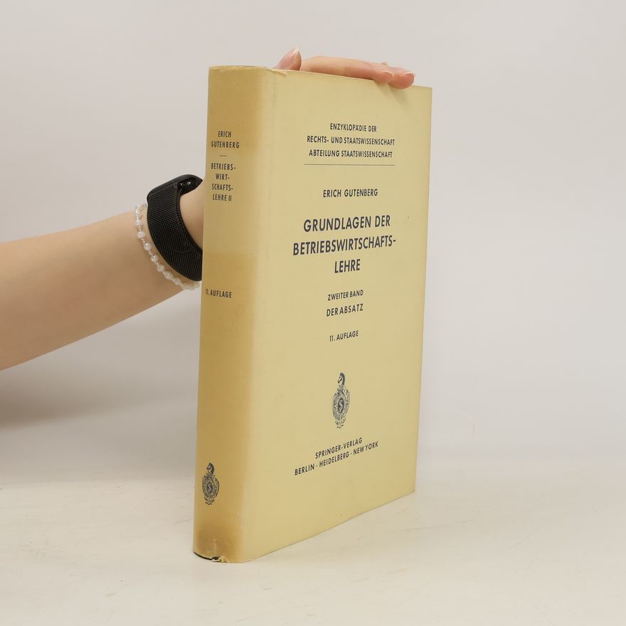 Erich Gutenberg Grundlagen der Betriebswirtschaftslehre 2