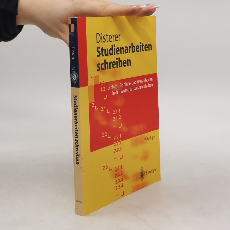 Georg Disterer Springer-Lehrbuch: Studienarbeiten schreiben