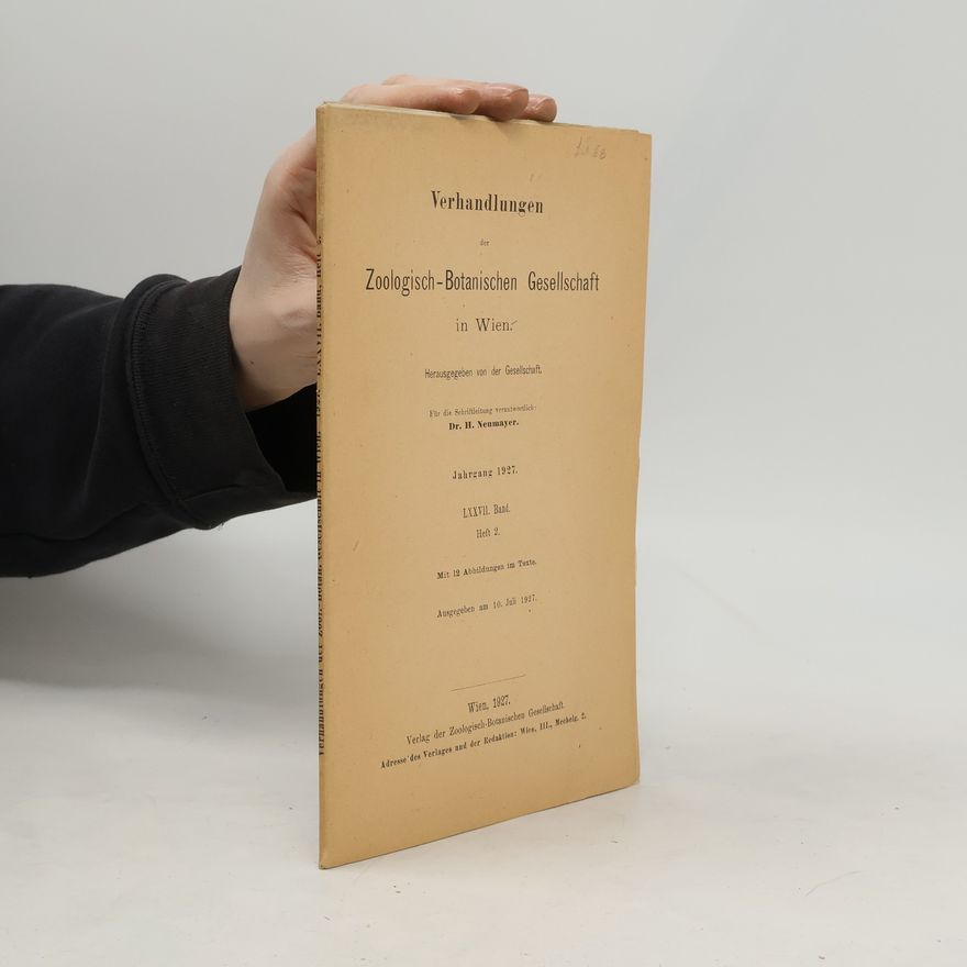 H. Neumayer Verhandlungen der Zoologisch-Botanischen Gesellschaft LXXVII. Band, Heft 2.
