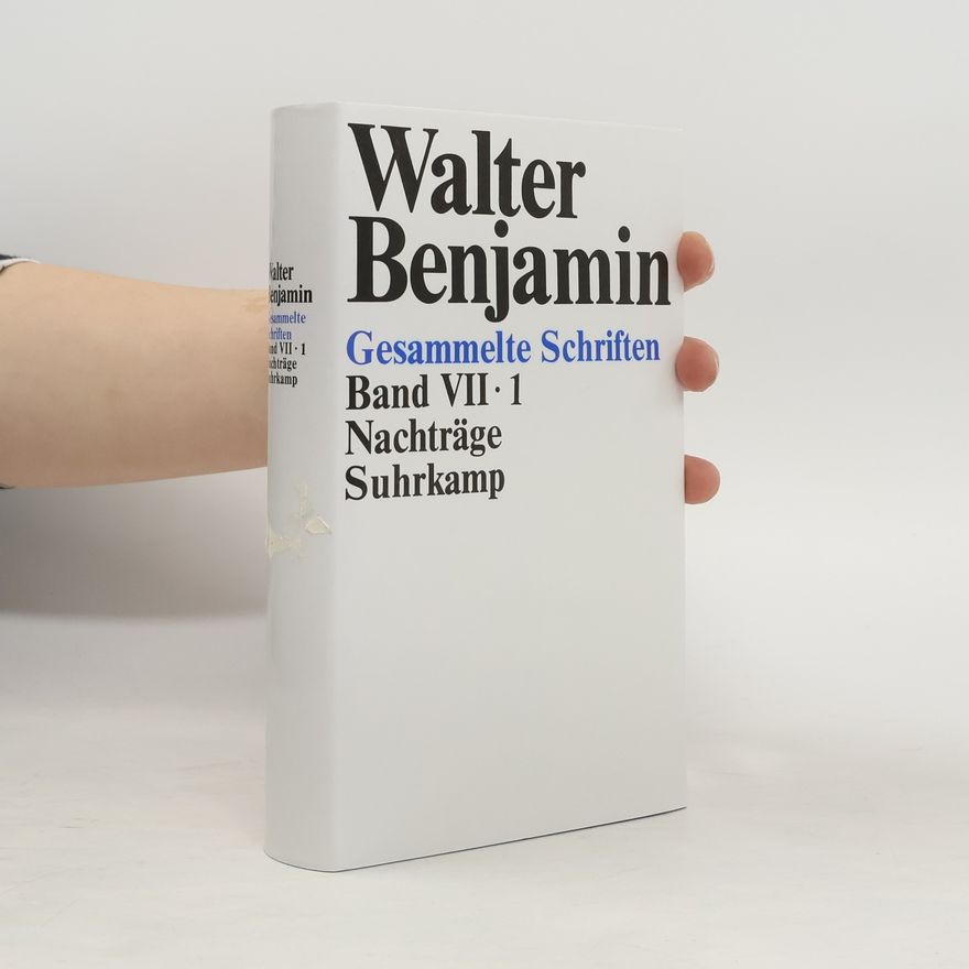 Walter Benjamin Gesammelte Schriften VII/1