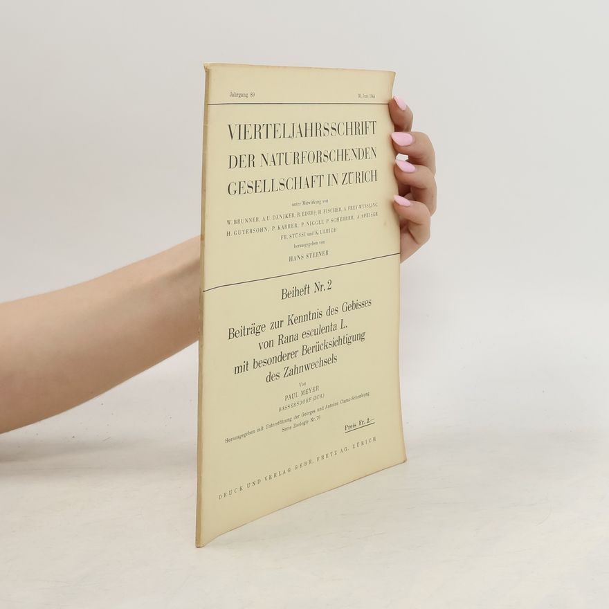 Paul Meyer Vierteljahrsschrift der Naturforschenden Gesellschaft in Zürich 2