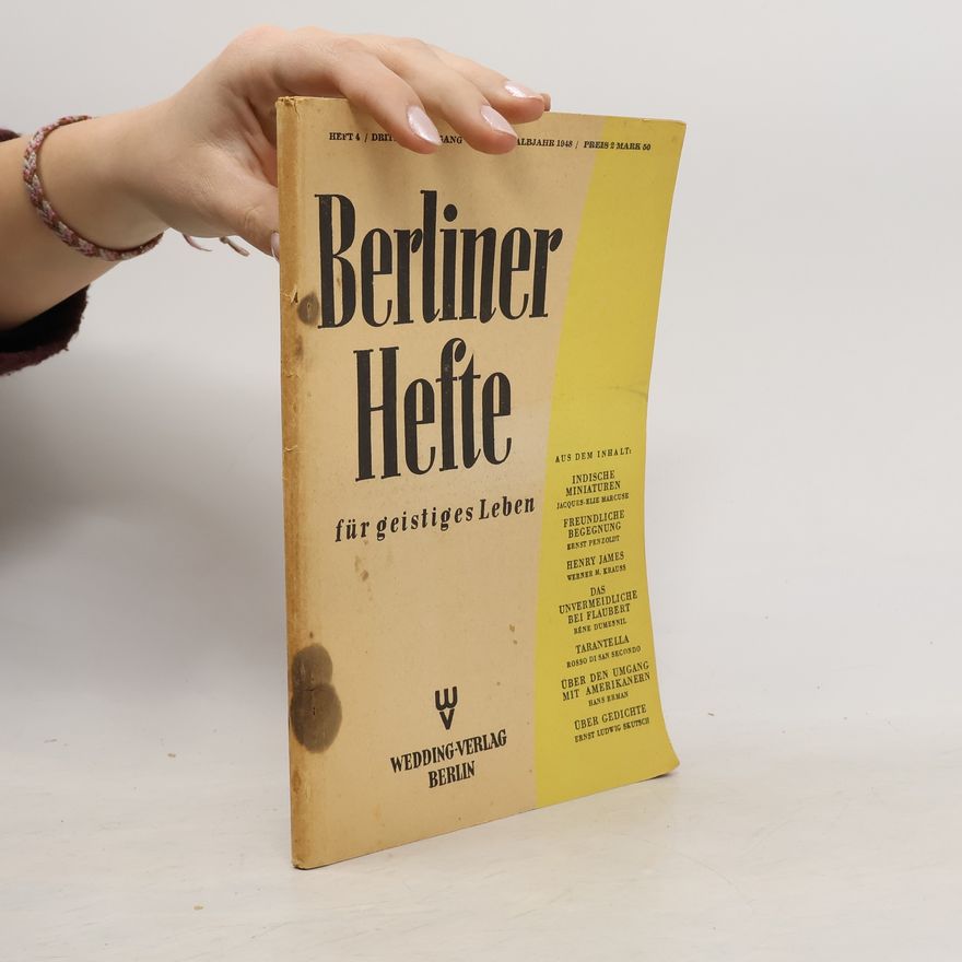 Various authors Berliner Hefte für geistiges Leben. Heft. 4