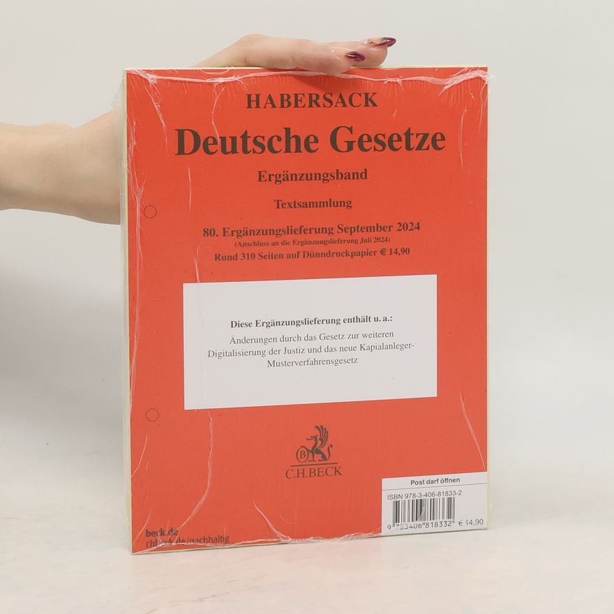 Kolektív autorov Habersack - 80: Deutsche Gesetze Ergänzungsband 80. Ergänzungslieferung