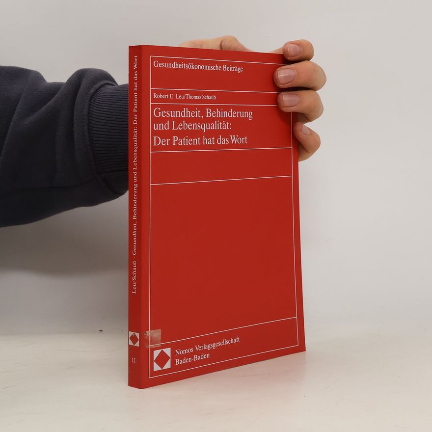 Thomas Schaub Gesundheit, Behinderung und Lebensqualität