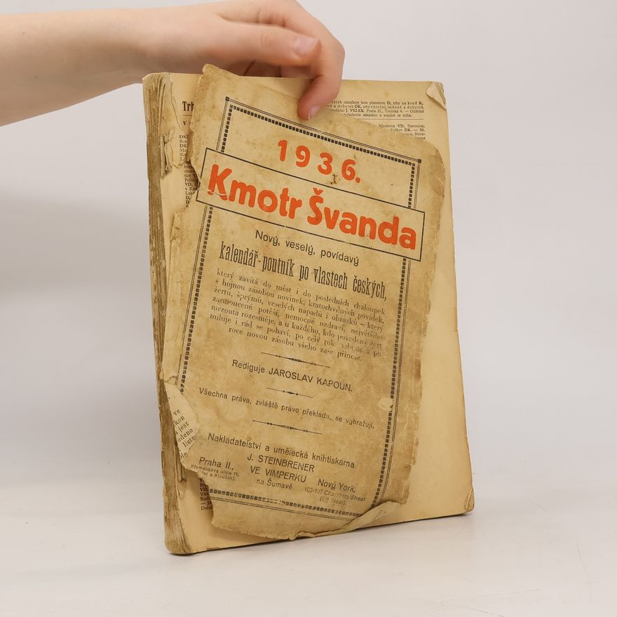 Jaroslav Kapoun Kmotr Švanda : Nový, veselý povídavý kalendář-poutník po vlastech českých 1930