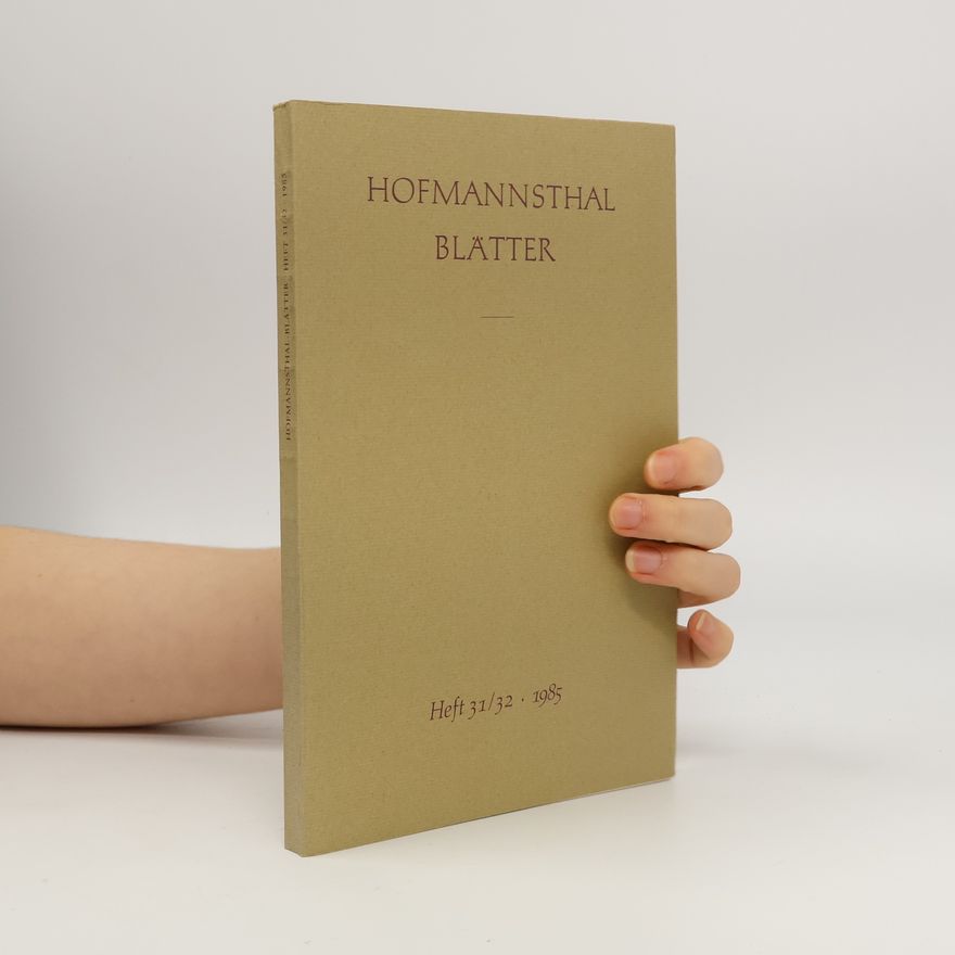 Autorenkollektiv Hofmannsthal-Blätter. Heft 31/32