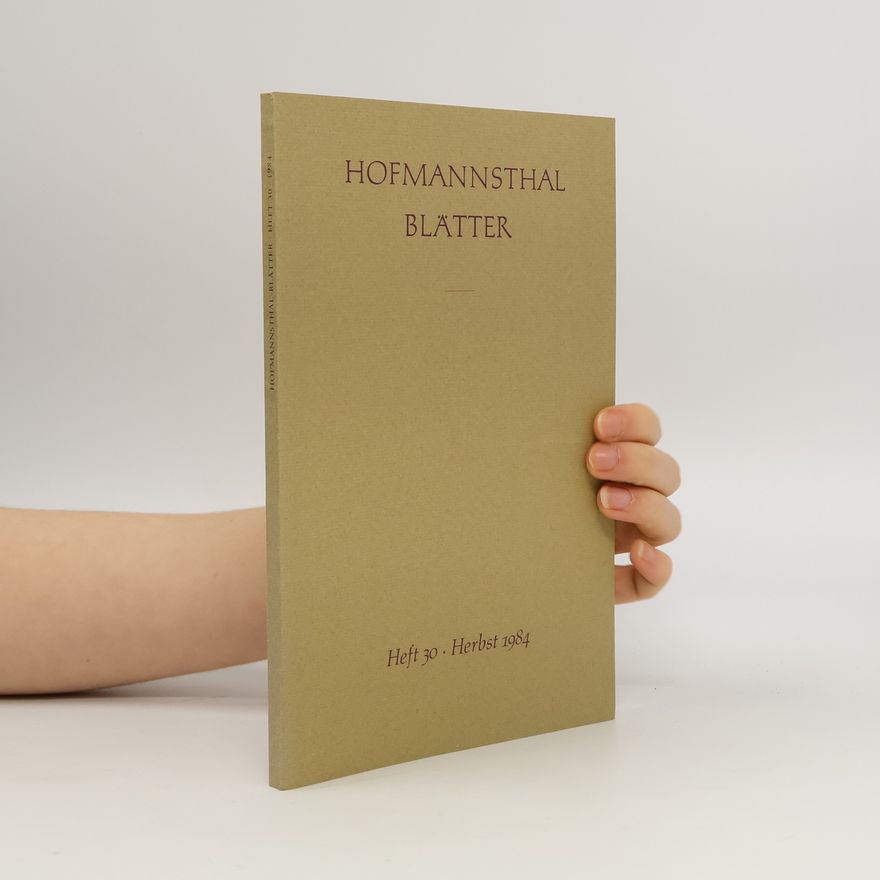 Autorenkollektiv Hofmannsthal Blätter 30
