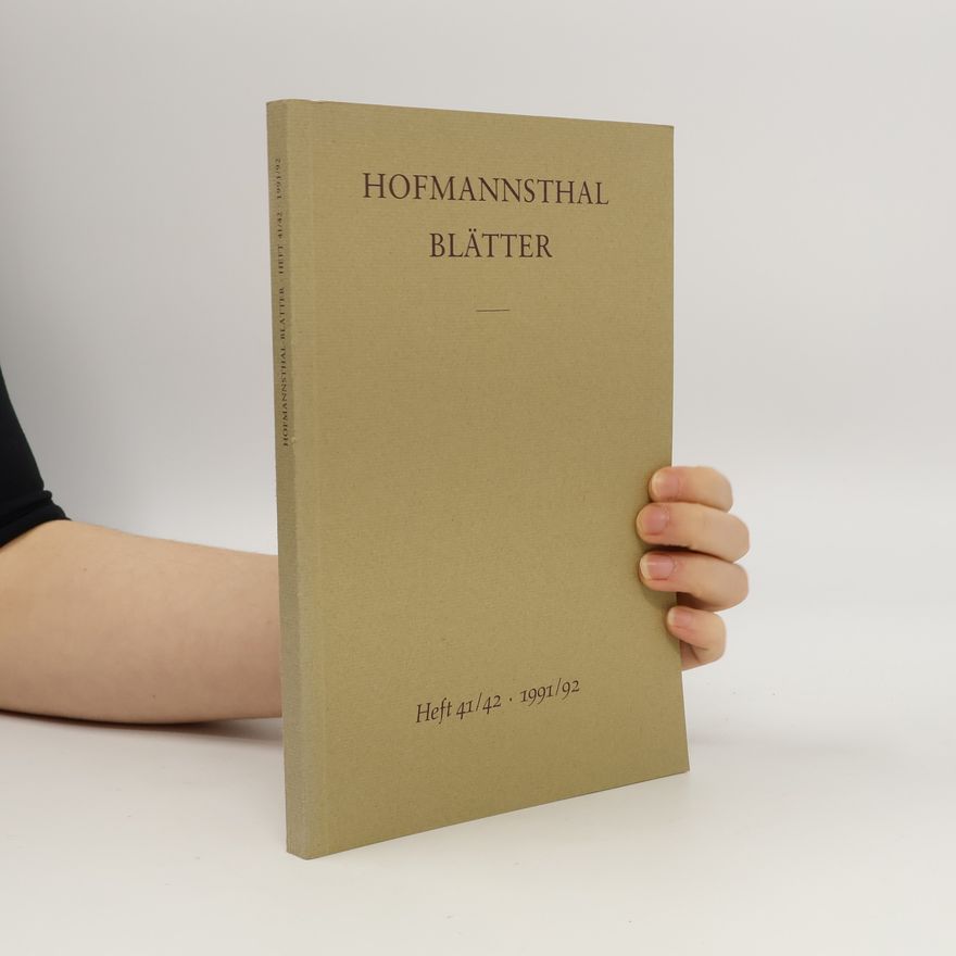 Autorenkollektiv Hofmannsthal Blätter. Heft 41/42