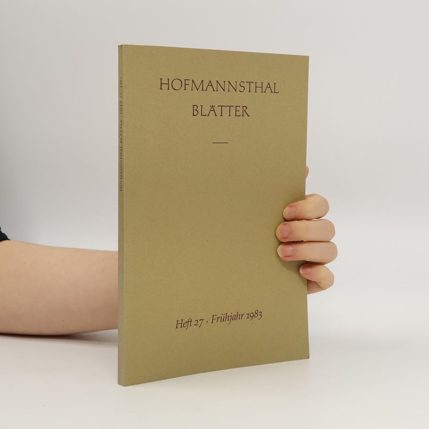 Collectif d'auteurs Hofmannsthal-Blätter. Heft 27