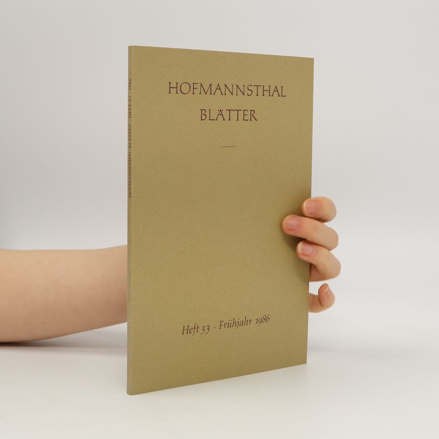 Autorenkollektiv Hofmannsthal Blätter 33