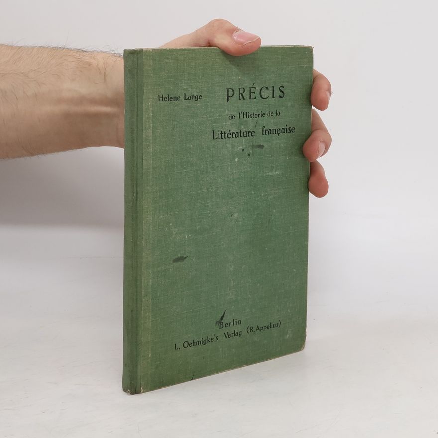 Helene Lange Précis de l'Histoire de la Littérature française