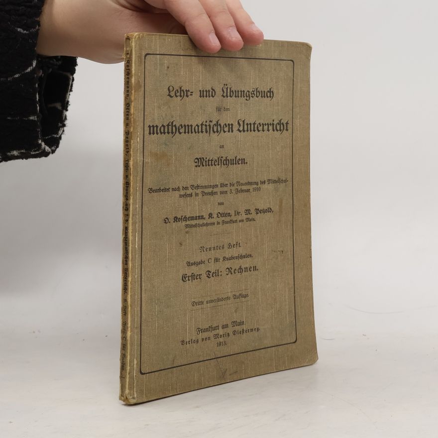 AA.VV. Lehr- und Übungsbuch für den mathematischen Unterricht an Mittelschulen. Erster Teil